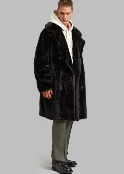 The Frankie Shop Brooke Faux Fur Coat Dark Espresso Online