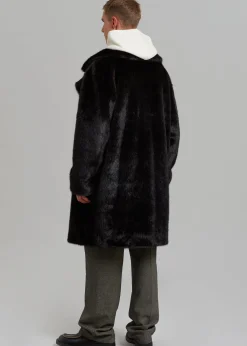 The Frankie Shop Brooke Faux Fur Coat Dark Espresso Online