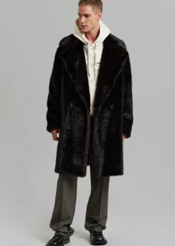 The Frankie Shop Brooke Faux Fur Coat Dark Espresso Online