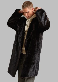 The Frankie Shop Brooke Faux Fur Coat Dark Espresso Online
