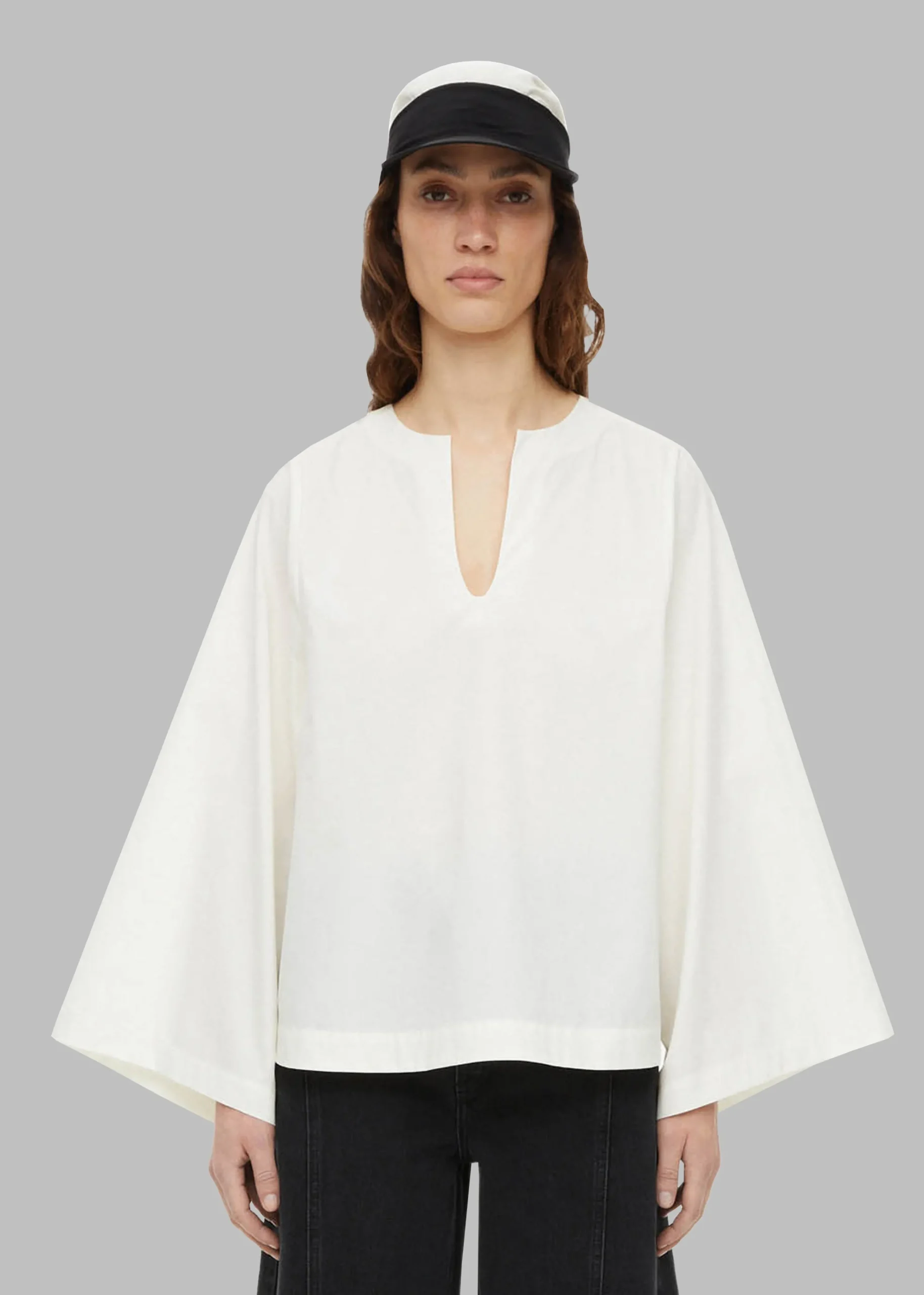 The Frankie Shop By Malene Birger Aubrielle Silk Hat Black Stripe Sale
