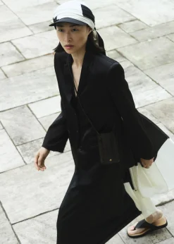 The Frankie Shop By Malene Birger Aubrielle Silk Hat Black Stripe Sale