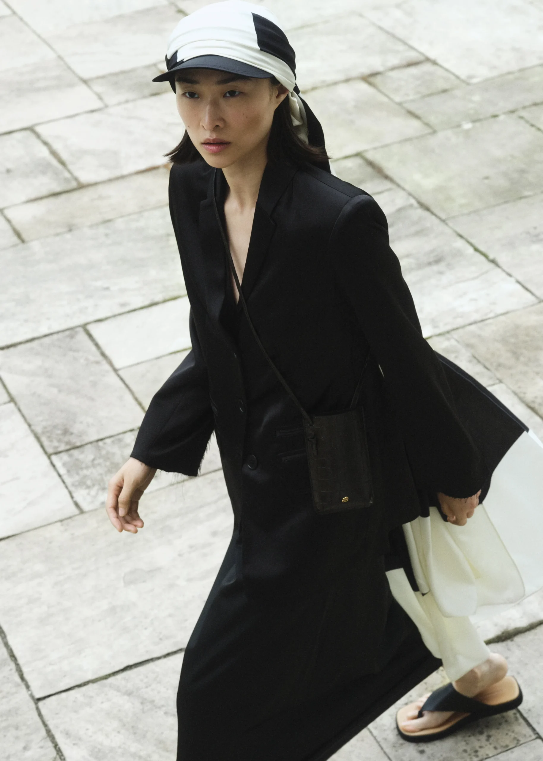 The Frankie Shop By Malene Birger Aubrielle Silk Hat Black Stripe Sale