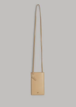The Frankie Shop By Malene Birger Aya Leather Phone Pouch Sand Sale