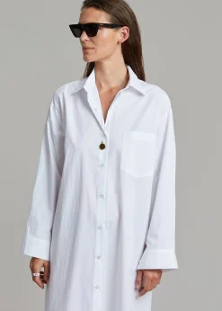 The Frankie Shop Cala Organic Cotton Shirt Dress White Sale