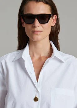 The Frankie Shop Cala Organic Cotton Shirt Dress White Sale