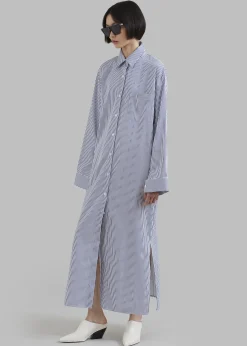 The Frankie Shop Cala Shirt Dress Navy Stripe Clearance