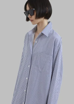The Frankie Shop Cala Shirt Dress Navy Stripe Clearance