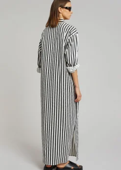 The Frankie Shop Cala Shirt Dress Black Stripe