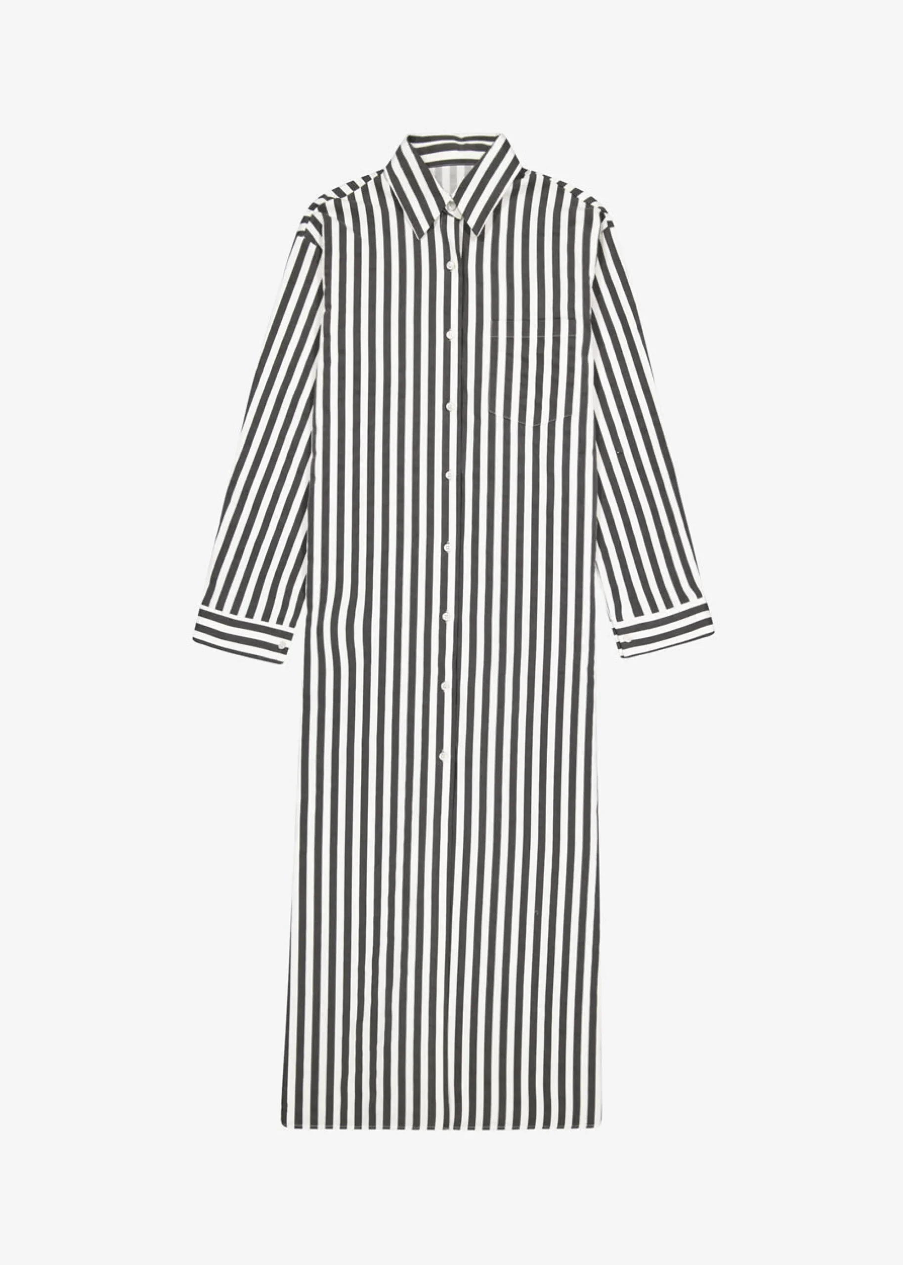 The Frankie Shop Cala Shirt Dress Black Stripe