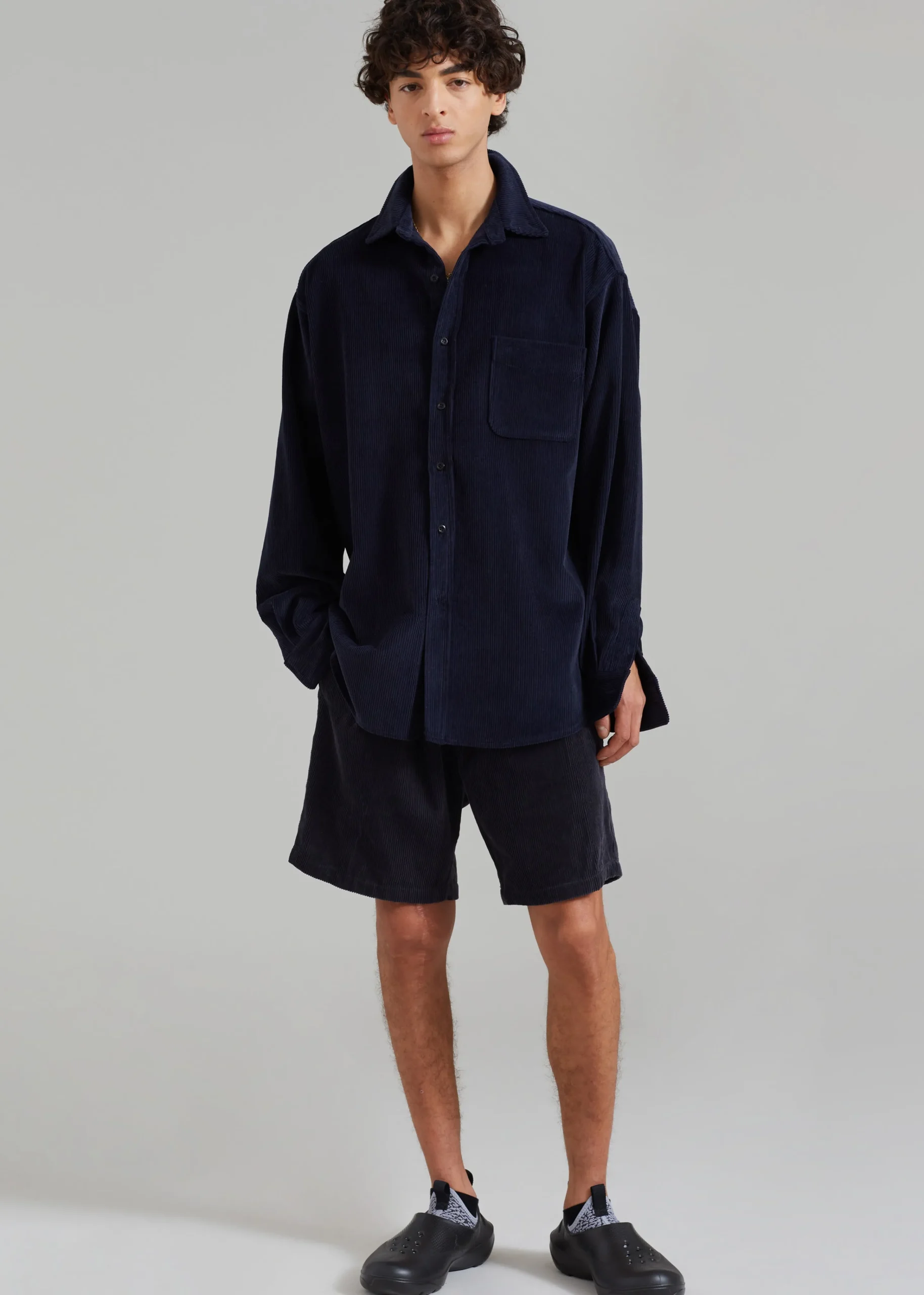 The Frankie Shop Camden Corduroy Shirt Navy Online