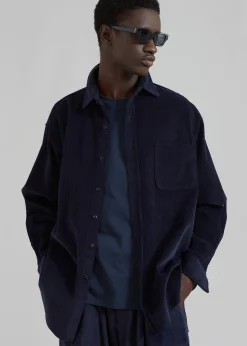The Frankie Shop Camden Corduroy Shirt Navy Online
