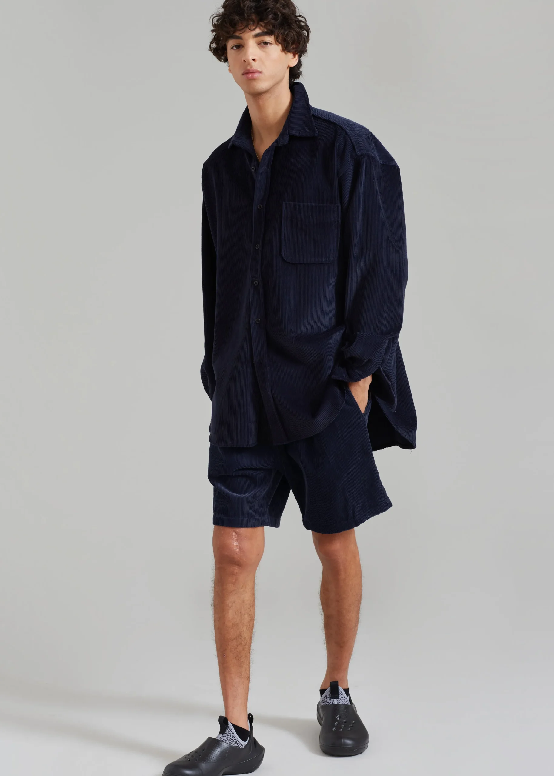 The Frankie Shop Camden Corduroy Shirt Navy Online
