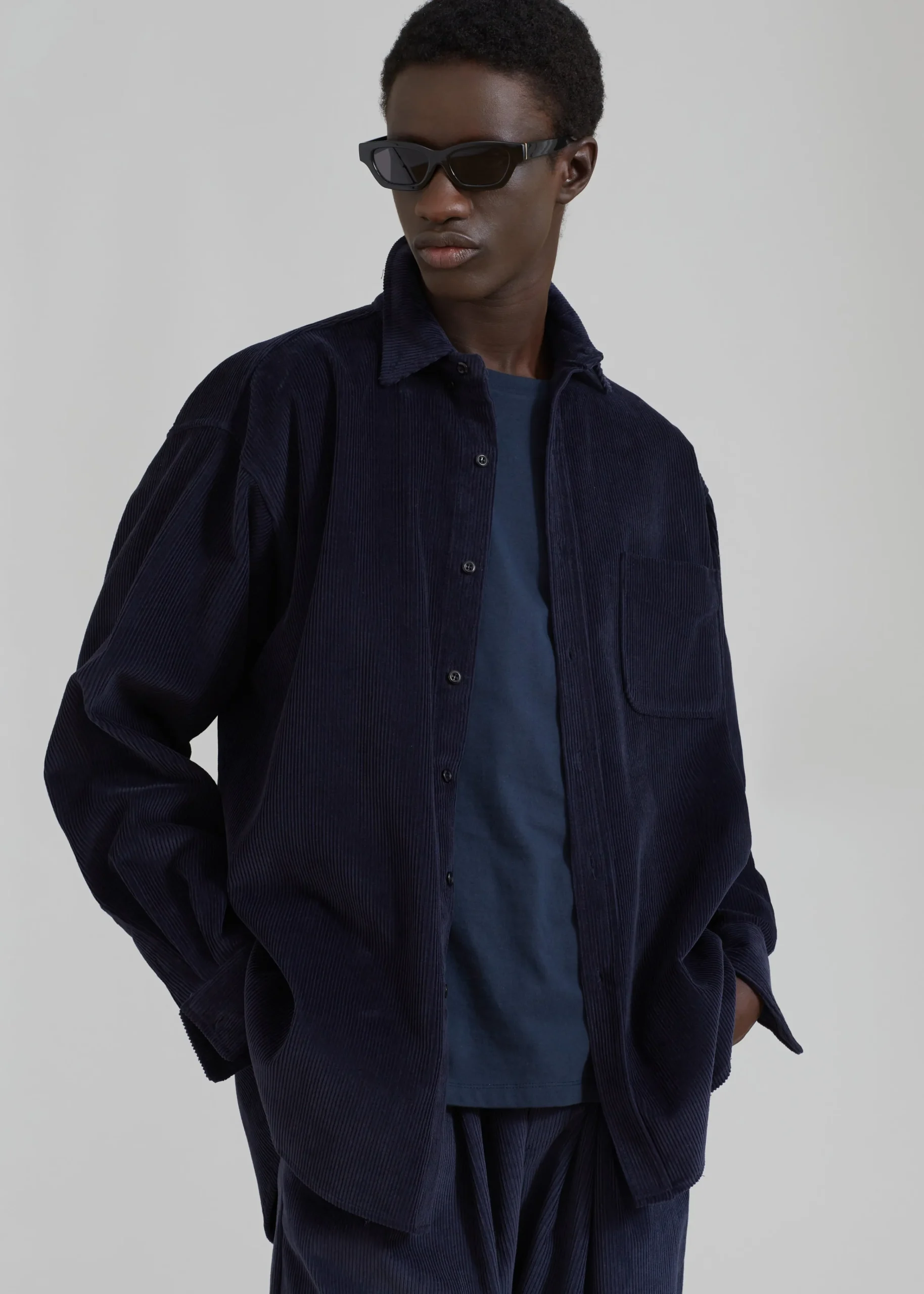 The Frankie Shop Camden Corduroy Shirt Navy Online