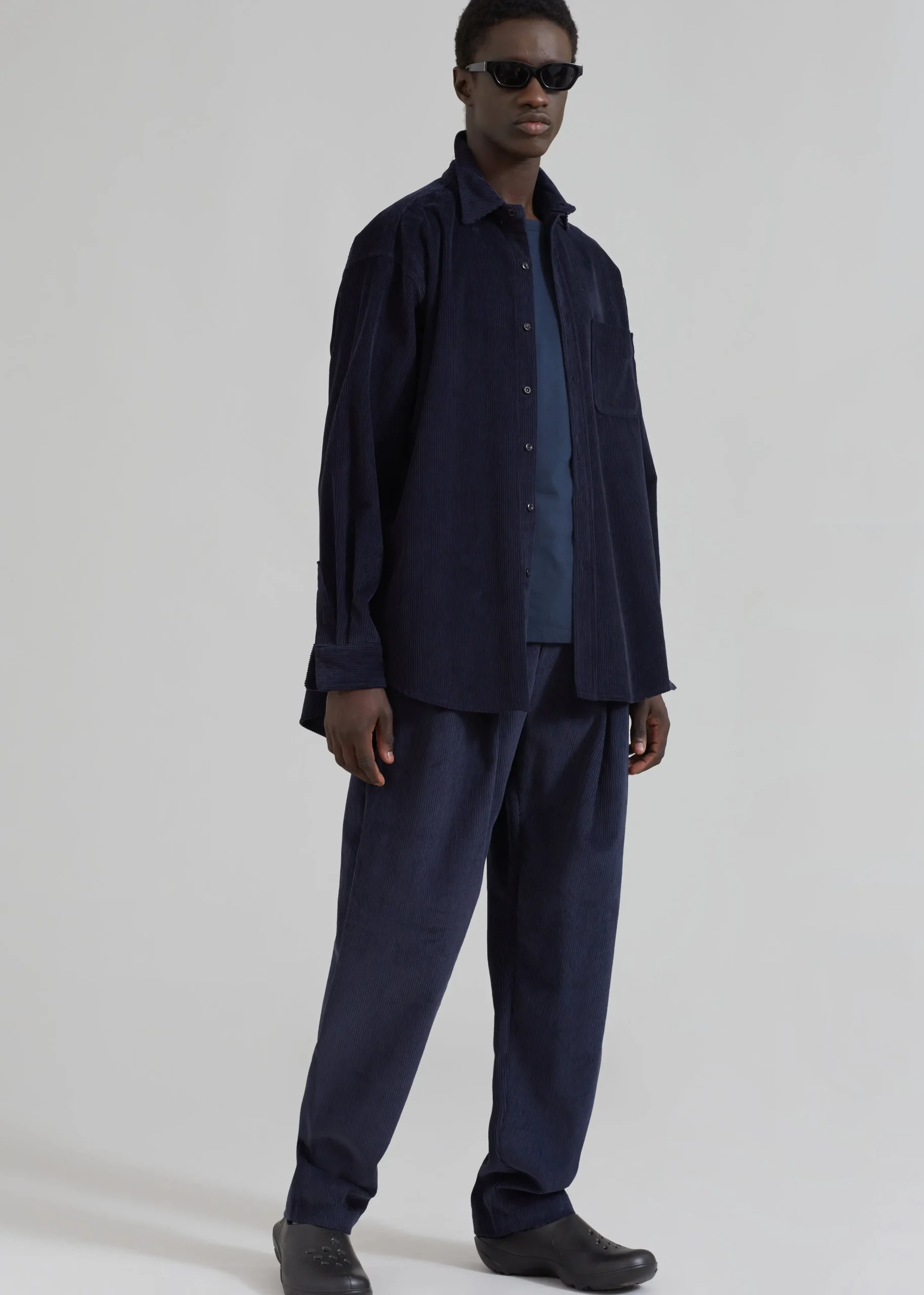 The Frankie Shop Camden Corduroy Shirt Navy Online