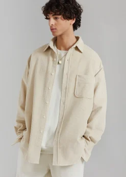 The Frankie Shop Camden Corduroy Shirt Cream Sale