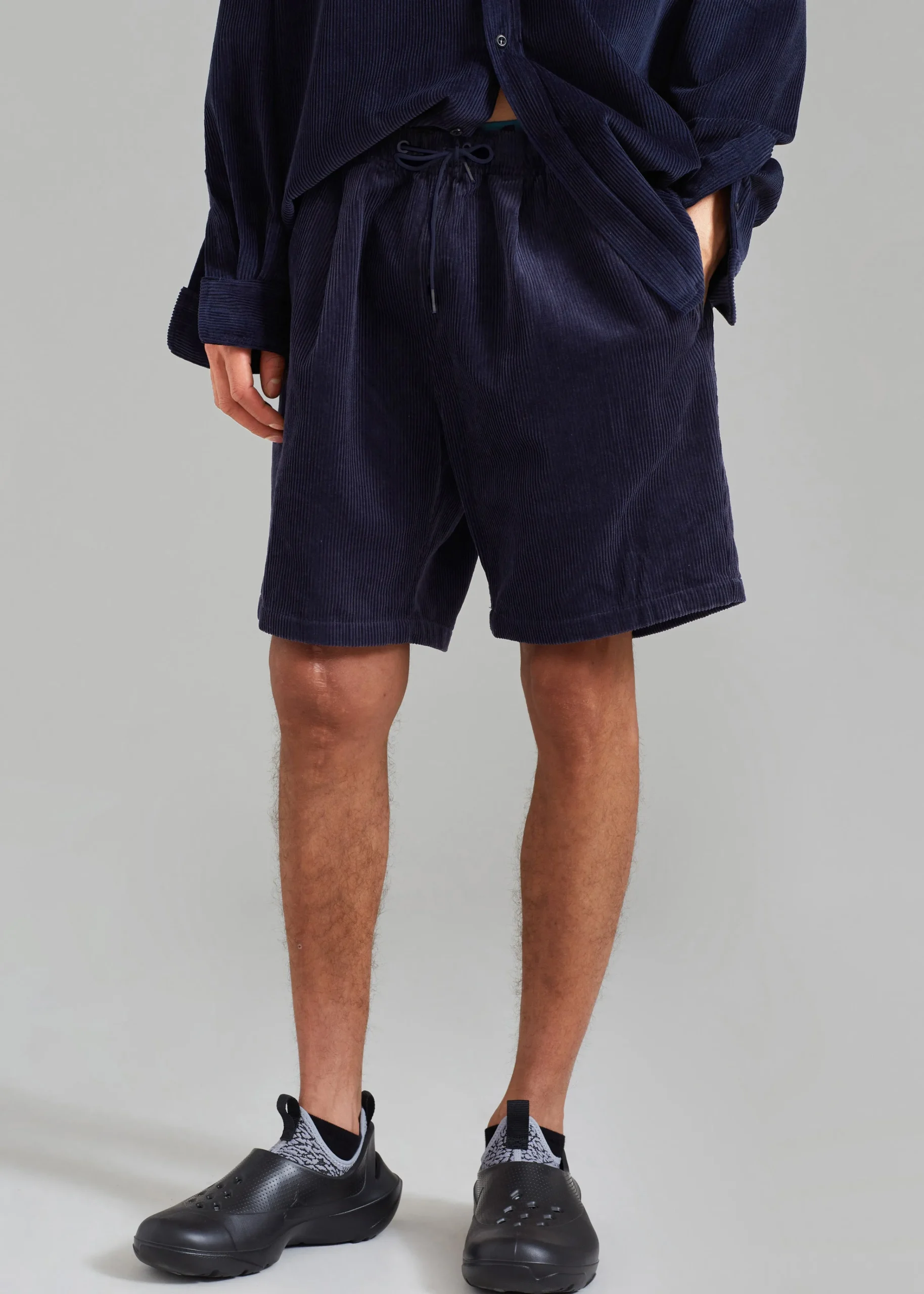 The Frankie Shop Camden Corduroy Shorts Navy Outlet