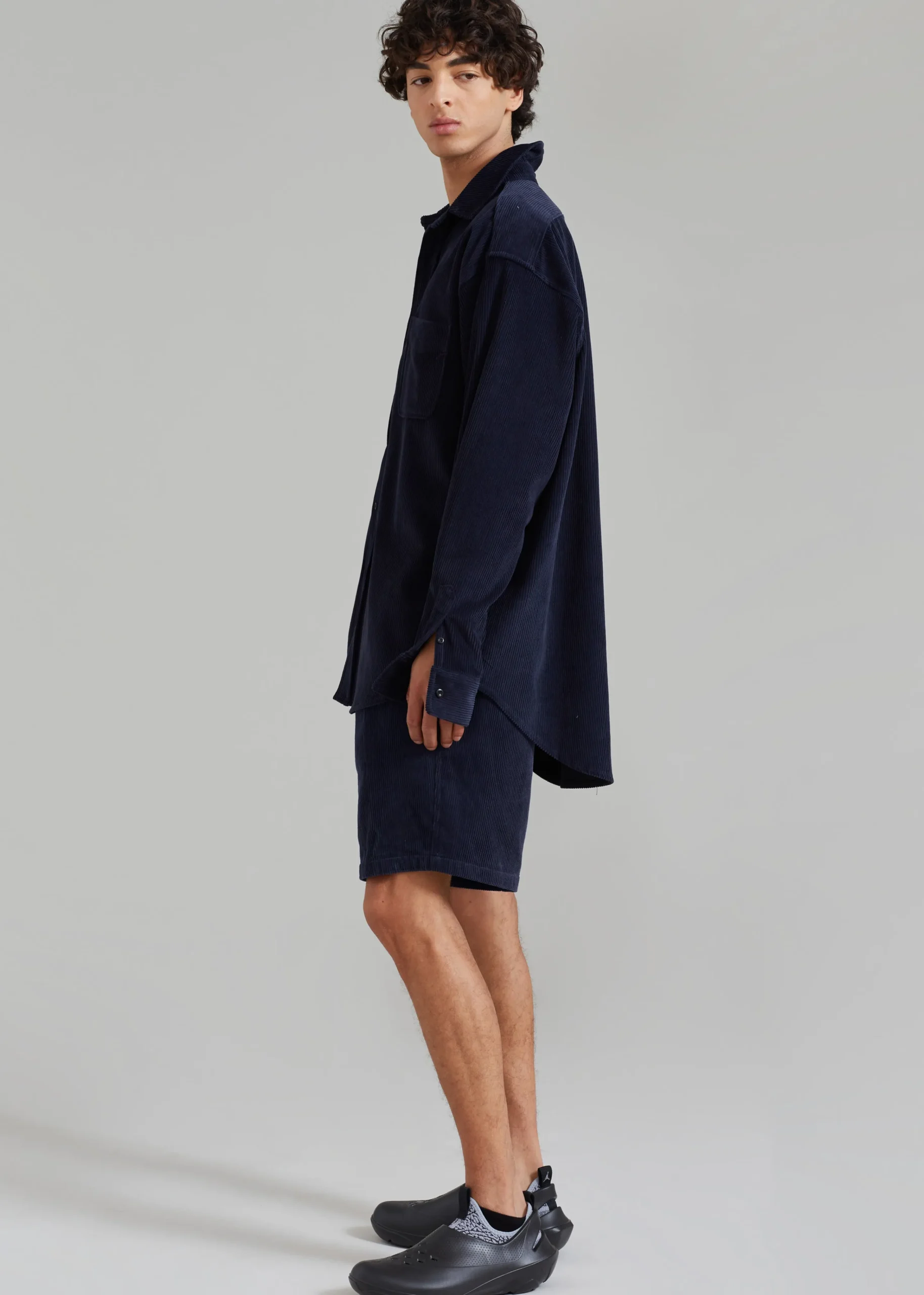 The Frankie Shop Camden Corduroy Shorts Navy Outlet