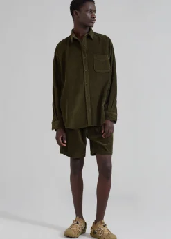 The Frankie Shop Camden Corduroy Shorts Olive Sale