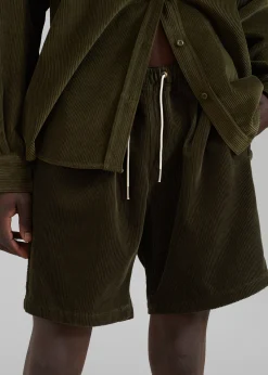The Frankie Shop Camden Corduroy Shorts Olive Sale