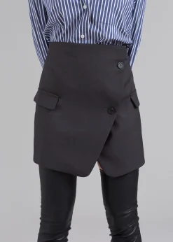 The Frankie Shop Camsel Cross Skirt Charcoal Best