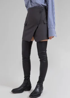 The Frankie Shop Camsel Cross Skirt Charcoal Best