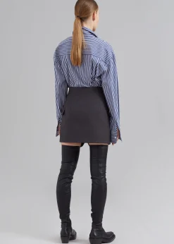 The Frankie Shop Camsel Cross Skirt Charcoal Best