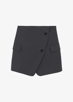 The Frankie Shop Camsel Cross Skirt Charcoal Best