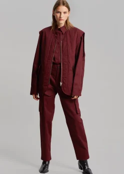 The Frankie Shop Carrie Twill Cargo Pants Burgundy Online