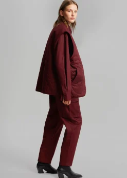 The Frankie Shop Carrie Twill Cargo Pants Burgundy Online