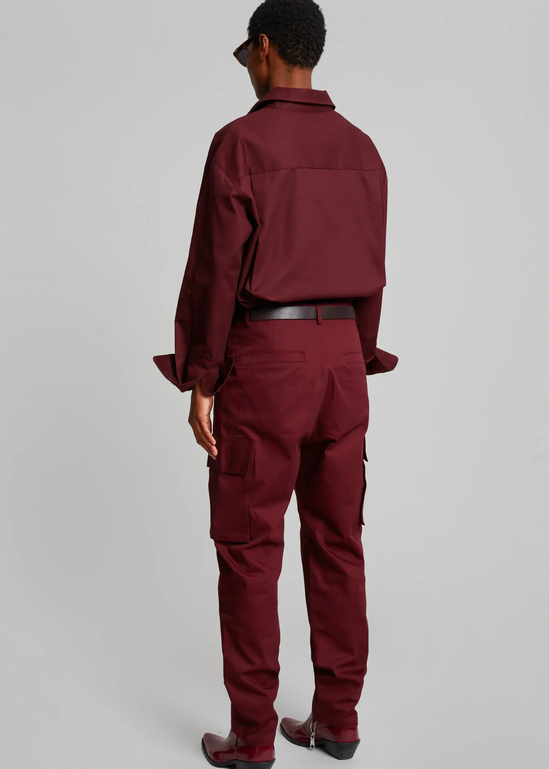 The Frankie Shop Carrie Twill Cargo Pants Burgundy Online