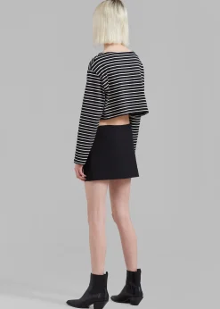 The Frankie Shop Chester Mini Slit Skirt Black Best