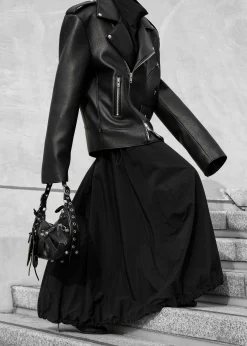 The Frankie Shop Chicago Oversized Perfecto Jacket Black Discount