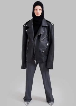 The Frankie Shop Chicago Oversized Perfecto Jacket Black Discount