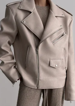 The Frankie Shop Chicago Oversized Perfecto Jacket Cream Sale