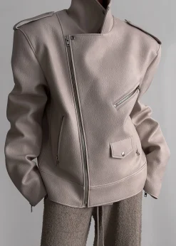 The Frankie Shop Chicago Oversized Perfecto Jacket Cream Sale