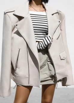 The Frankie Shop Chicago Oversized Perfecto Jacket Cream Sale