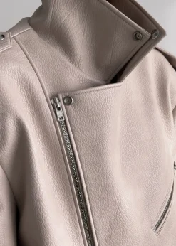 The Frankie Shop Chicago Oversized Perfecto Jacket Cream Sale
