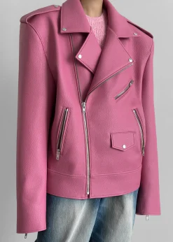 The Frankie Shop Chicago Oversized Perfecto Jacket Pink Clearance