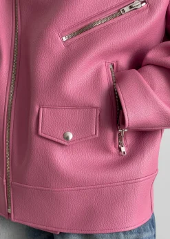 The Frankie Shop Chicago Oversized Perfecto Jacket Pink Clearance