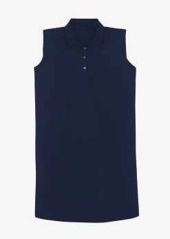 The Frankie Shop Chris Polo Padded Shoulders Mini Dress Navy Online