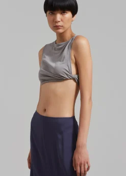 The Frankie Shop Christopher Esber Gesine Twisted Crop Concrete