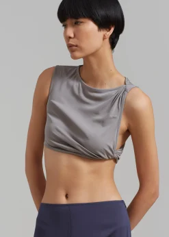 The Frankie Shop Christopher Esber Gesine Twisted Crop Concrete