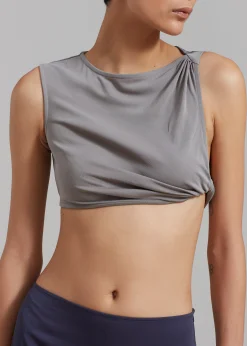 The Frankie Shop Christopher Esber Gesine Twisted Crop Concrete