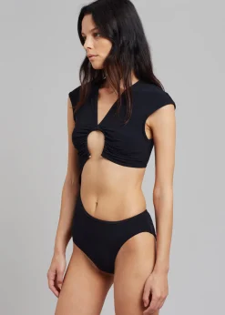 The Frankie Shop Christopher Esber Pierced Open Torso One Piece Black Clearance