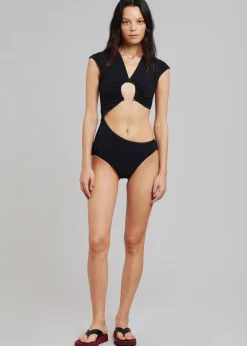 The Frankie Shop Christopher Esber Pierced Open Torso One Piece Black Clearance