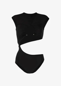 The Frankie Shop Christopher Esber Pierced Open Torso One Piece Black Clearance