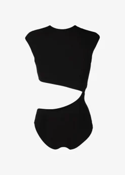 The Frankie Shop Christopher Esber Pierced Open Torso One Piece Black Clearance