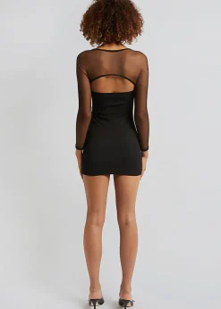 The Frankie Shop Christopher Esber Polar Orbit Ruched Shawl Mini Dress Black Discount