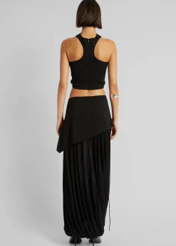 The Frankie Shop Christopher Esber Reversed Halter Ruched Crop Top Black Discount